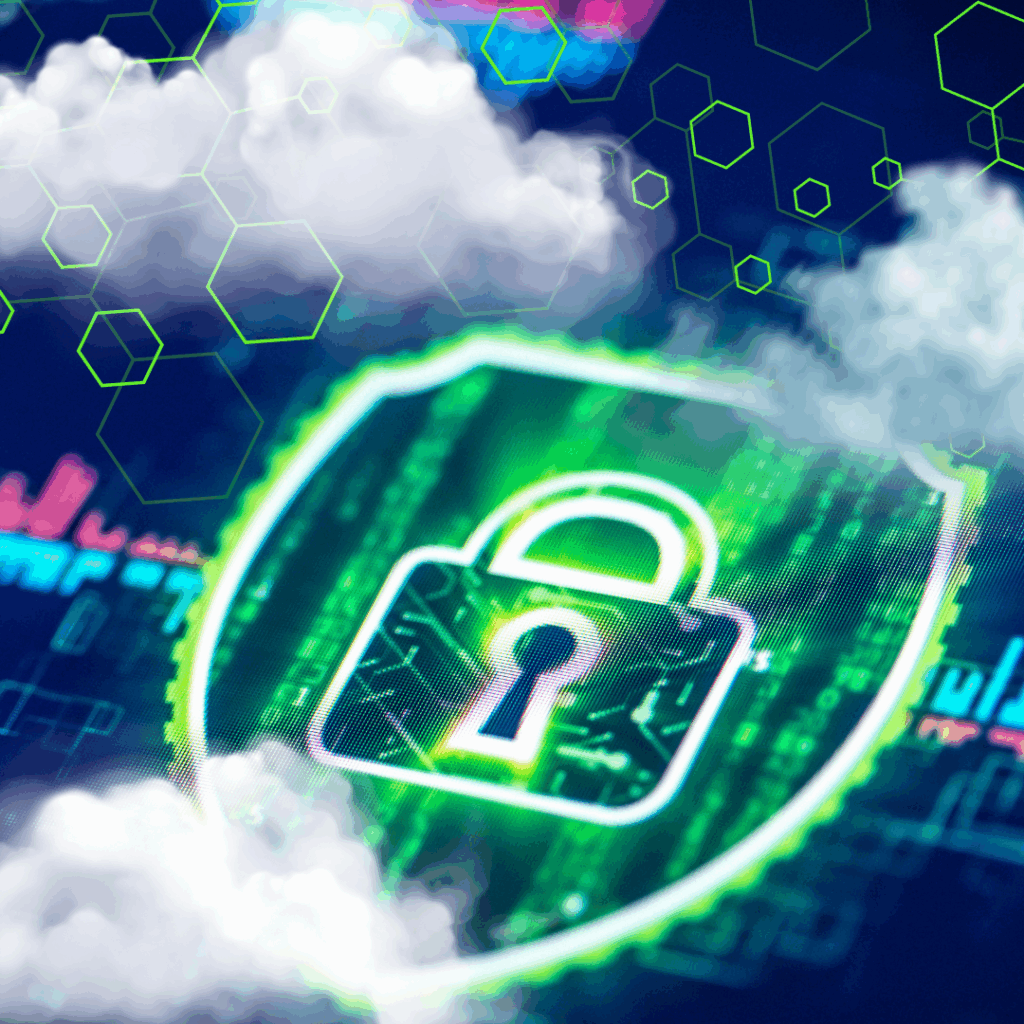 Cloud security protection system with encrypted data and defense shields