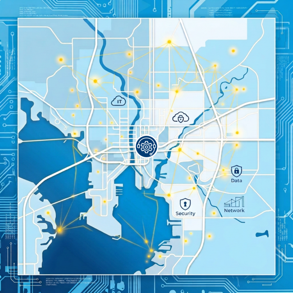 Stylized map of tampa