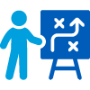 Icon of person pointing at a chart